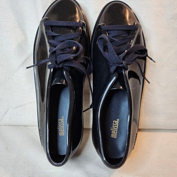 Melissa Women's Black Jelly Lace Up Sneakers - Size 9 - Picture 5 of 7